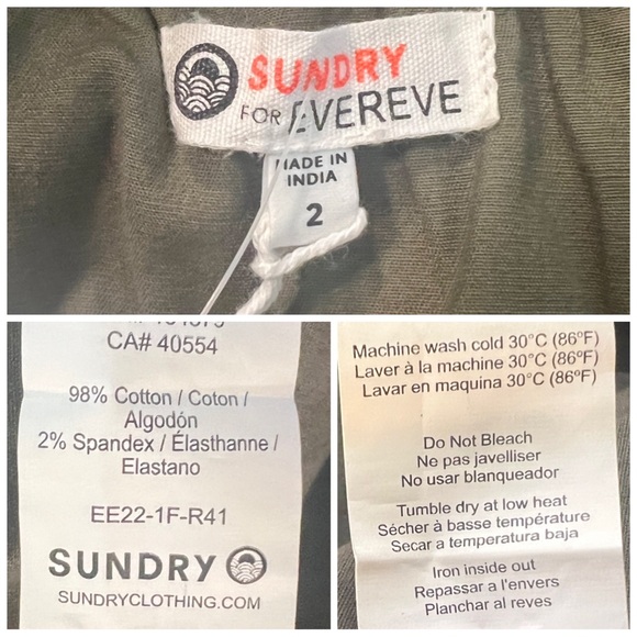 •SUNDRY X Evereve• Woven Pull On Sunday Skirt in Army Green‎ Size Medium - Picture 10 of 15